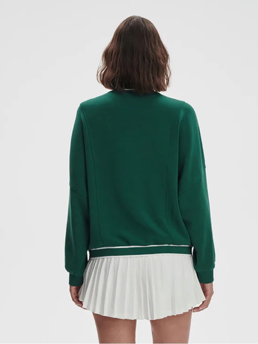 Varley Emerald Green V-Neck Button Cardigan with White Trim NEW - Picture 4 of 5